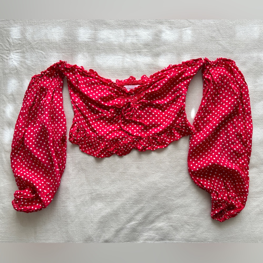 Lovers and friends cropped polka dot top